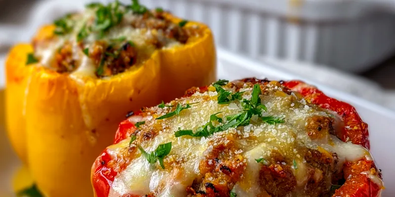 Alfredo Sausage Stuffed Peppers