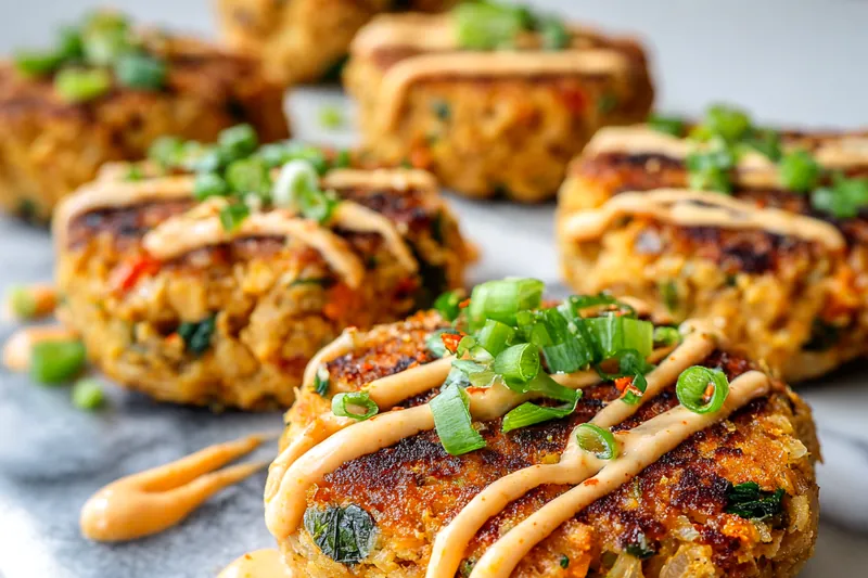 Cooking golden brown tuna cakes in a skillet