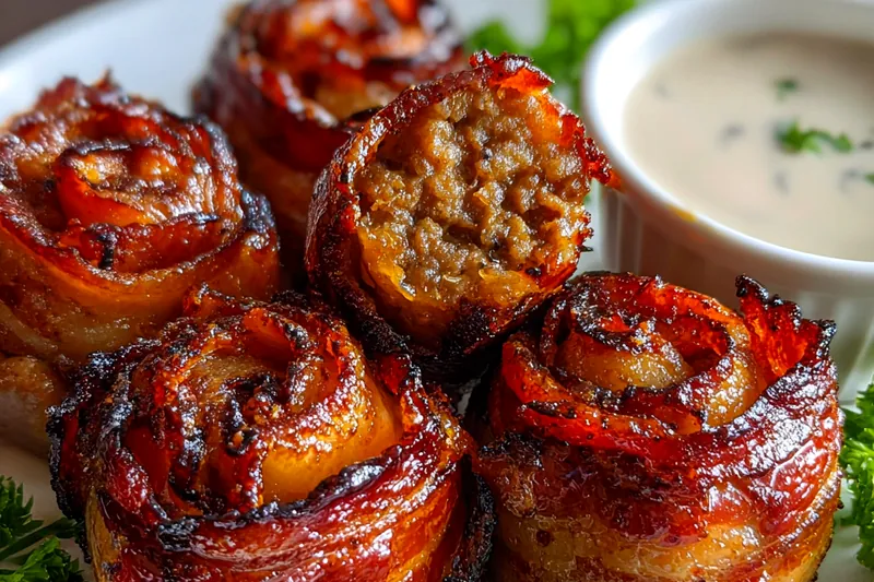Cooking process for Bacon Wrapped Stuffed Tubes