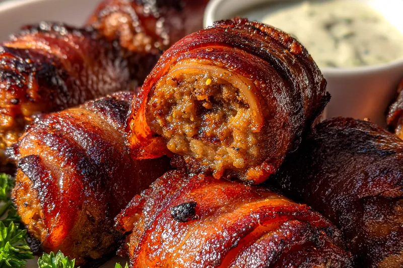 Fresh ingredients for Bacon Wrapped Stuffed Tubes