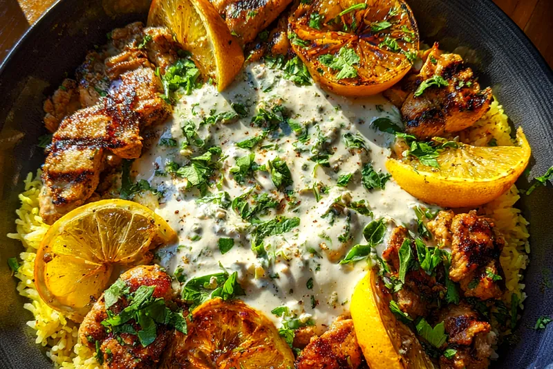 Fresh ingredients for Baked Lemon Chicken Plate