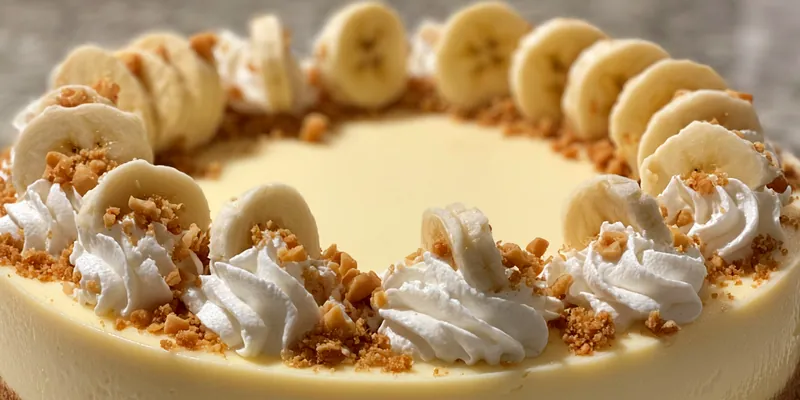 Delicious Banana Cream Cheesecake Delight served on a plate