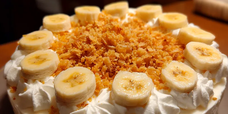 Delicious Banana Cream Crunch Delight served on a plate