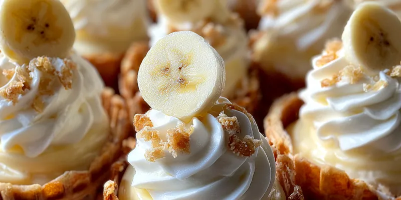 Delicious Banana Cream Waffle Cones served on a plate