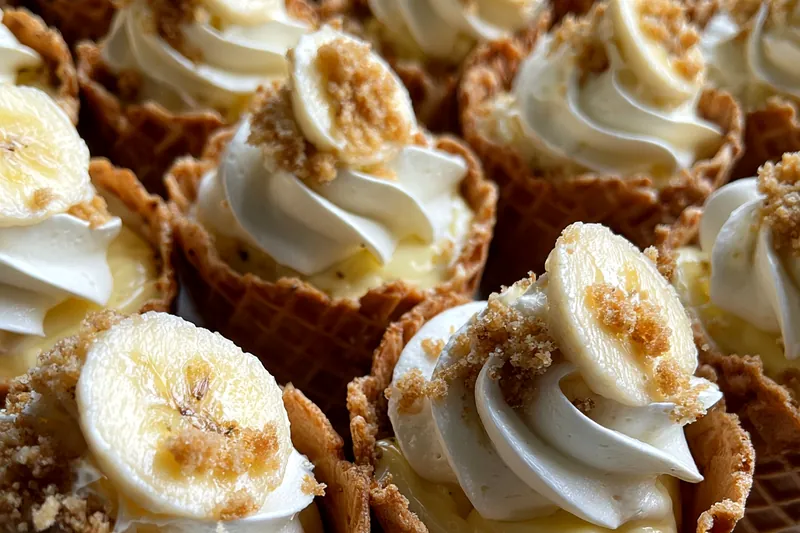 Fresh ingredients for Banana Cream Waffle Cones