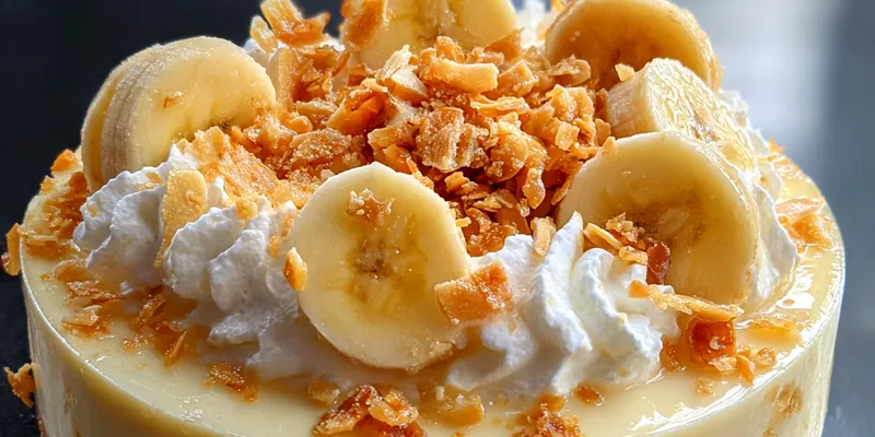 Delicious Banana Crunch Cheesecake Delight served on a plate