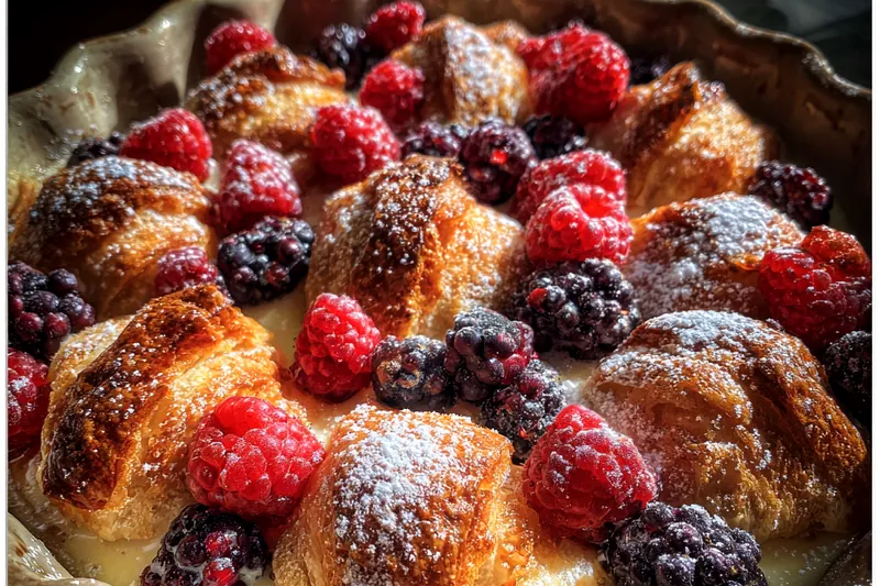 Cooking process for Berry Croissant Bake