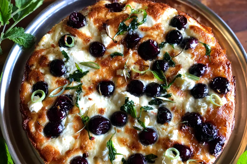 Cooking process for Blackberry Basil Flatbread