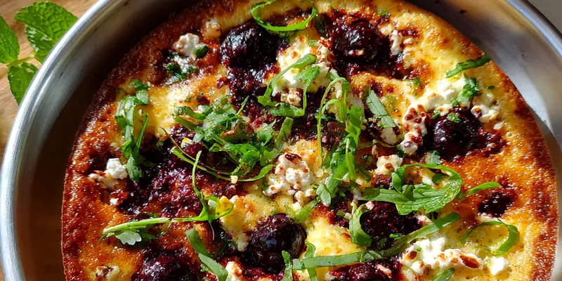 Delicious Blackberry Basil Flatbread served on a plate