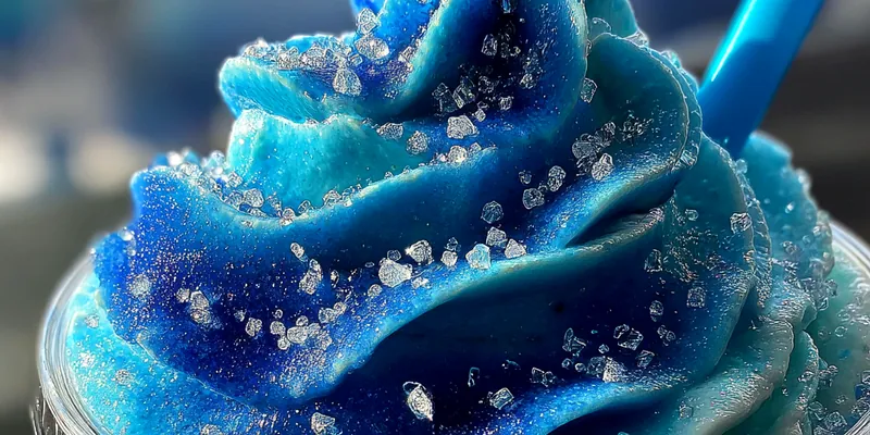 Delicious Blue Frost Slushy Delight served on a plate