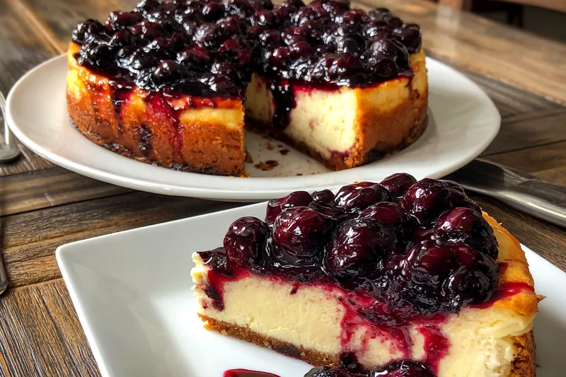 Cooking process for Blueberry Cheesecake Delight