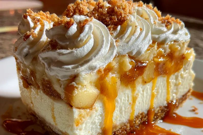 Cooking process for Caramel Apple Cheesecake Delight