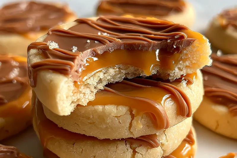 Cooking process for Caramel Chocolate Cookie Treats