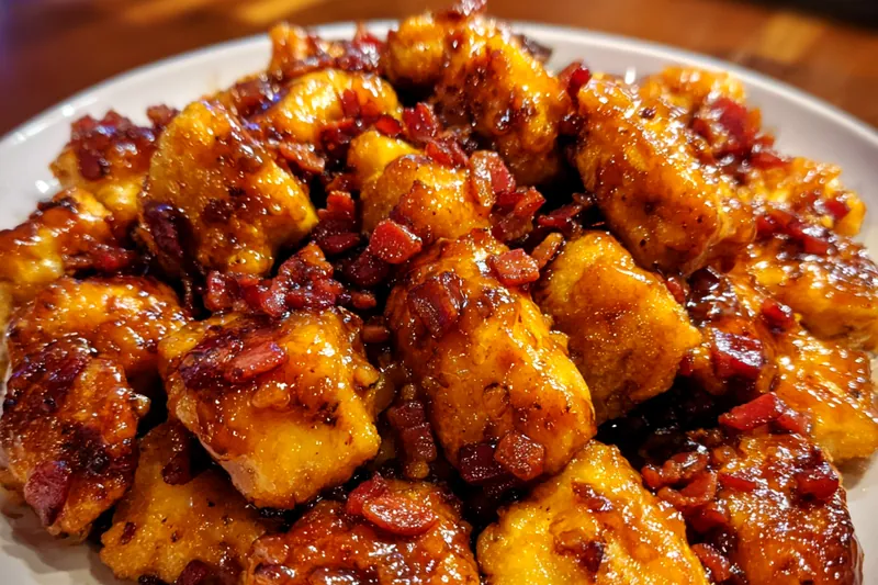 Cooking process for Caramelized Bacon Chicken Delight