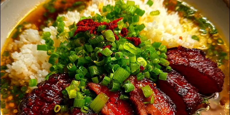Delicious Caramelized Chicken Ginger Broth served on a plate