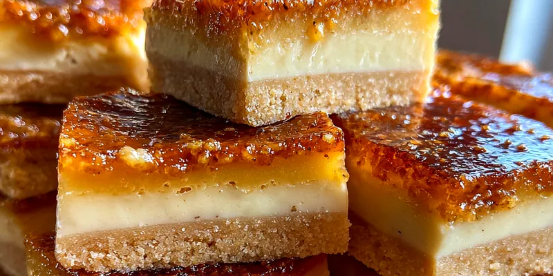 Delicious Caramelized Cookie Cream Bars served on a plate