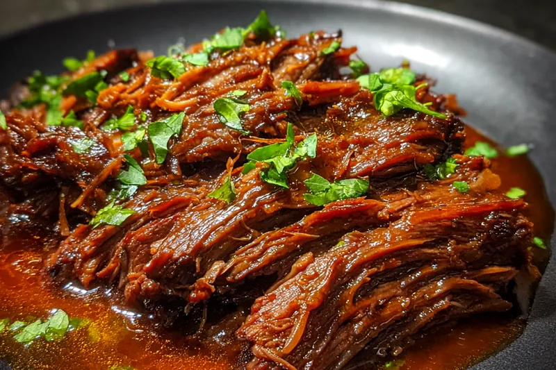 Fresh ingredients for Caramelized Pulled Beef Brisket