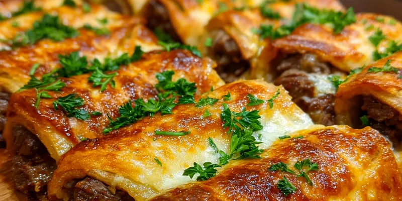 Cheesy Beef Stuffed Rolls