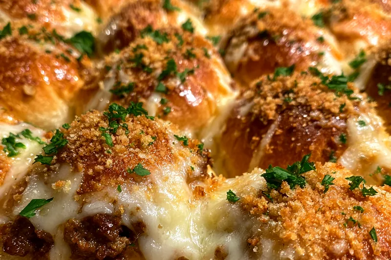 Cooking process for Cheesy Garlic Bomb Sliders