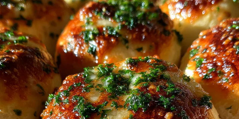 Delicious Cheesy Garlic Bread Rolls served on a plate