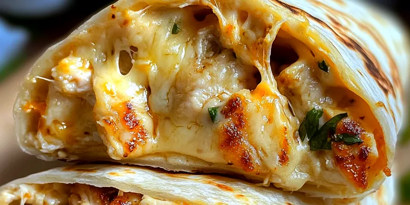 Cheesy Garlic Chicken Wraps