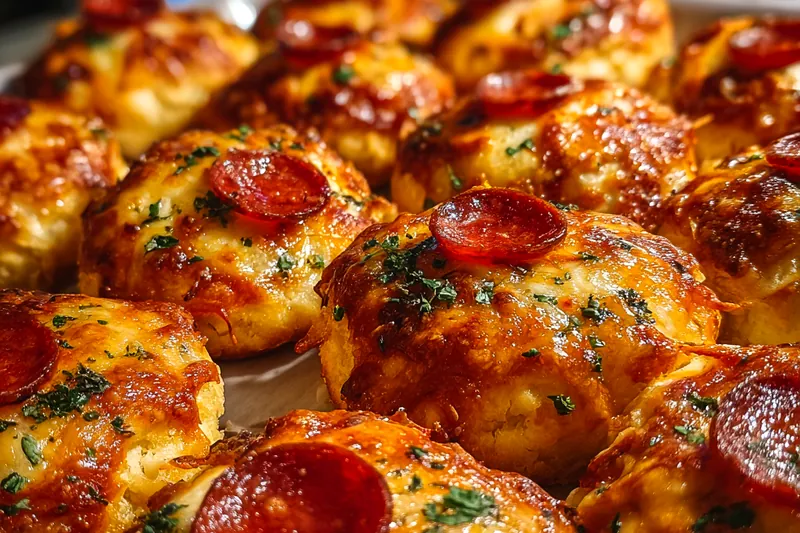 Cooking process for Cheesy Pepperoni Bites