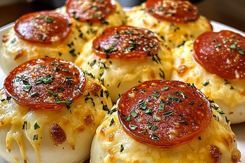 An organized view of ingredients needed for Savory Pepperoni Cheese Puffs, including puff pastry, cheeses, and spices.
