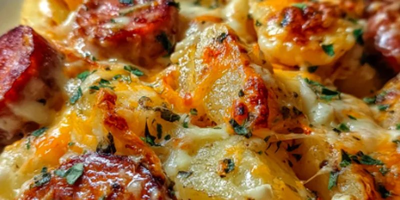 Cheesy Ranch Potatoes and Smoked Sausage