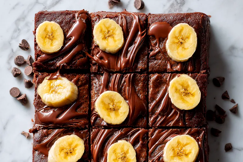 Baking the chewy chocolate banana bars in the oven