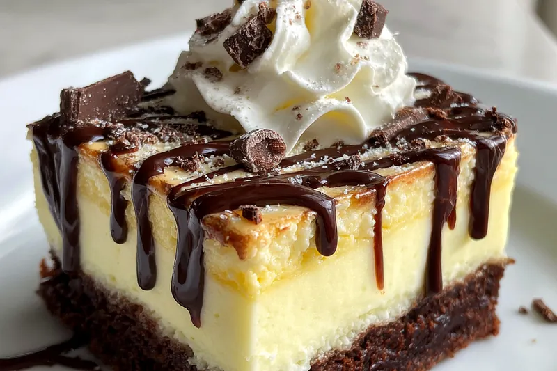 Cooking process for Chocolate Brownie Cheesecake Delight