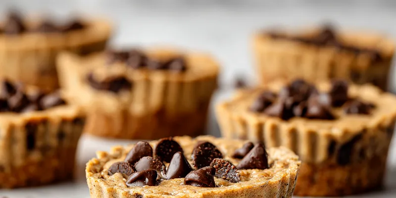 Delicious no bake chocolate chip cookie dough cups ready to be enjoyed