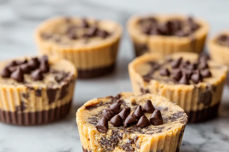 Ingredients used for making no bake chocolate chip cookie dough cups