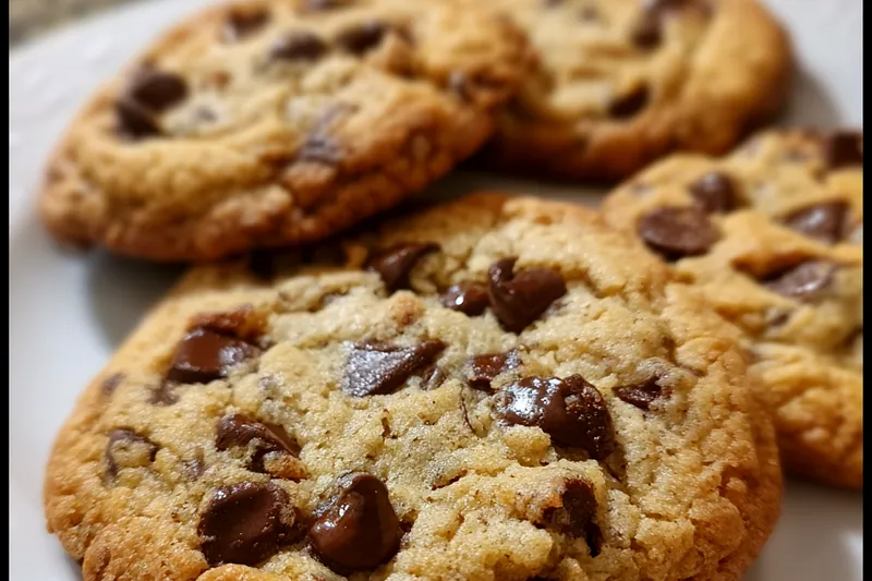 Variety of ingredients for chocolate chip cookies