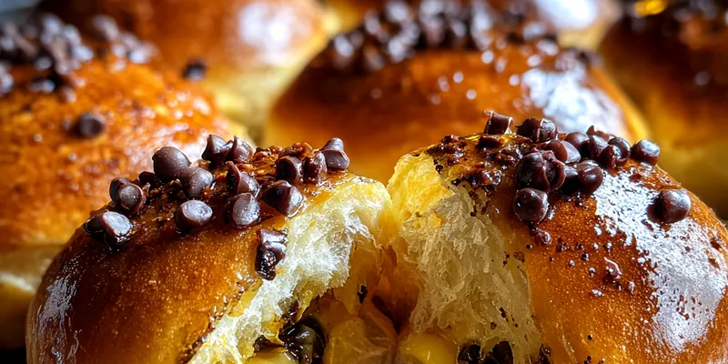 Delicious Chocolate Chip Custard Pastry served on a plate