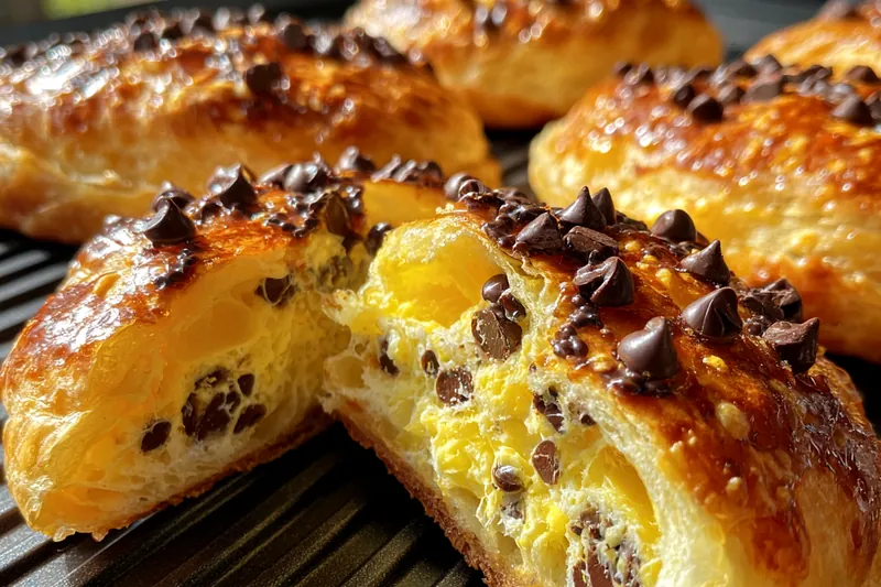 Fresh ingredients for Chocolate Chip Custard Pastry