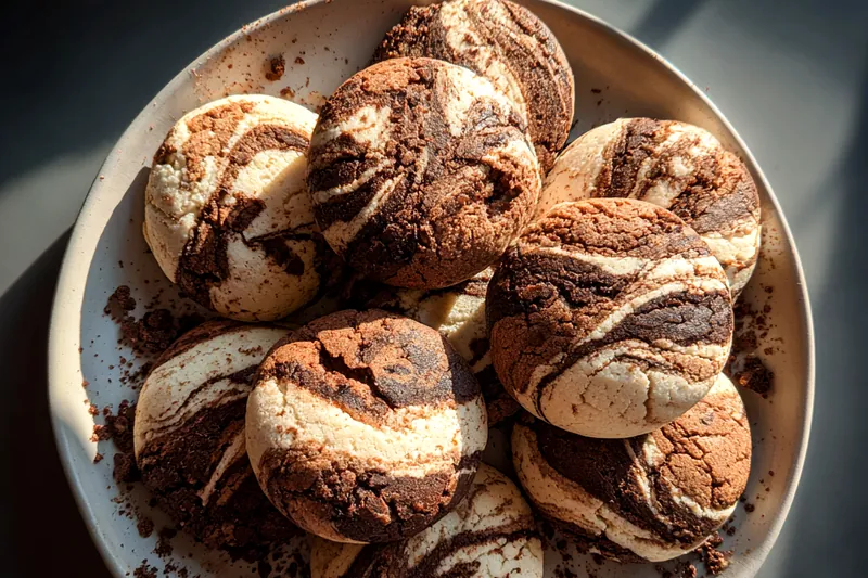 Cooking process for Chocolate Marshmallow Swirl Cookies