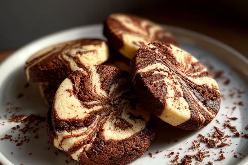 Fresh ingredients for Chocolate Marshmallow Swirl Cookies
