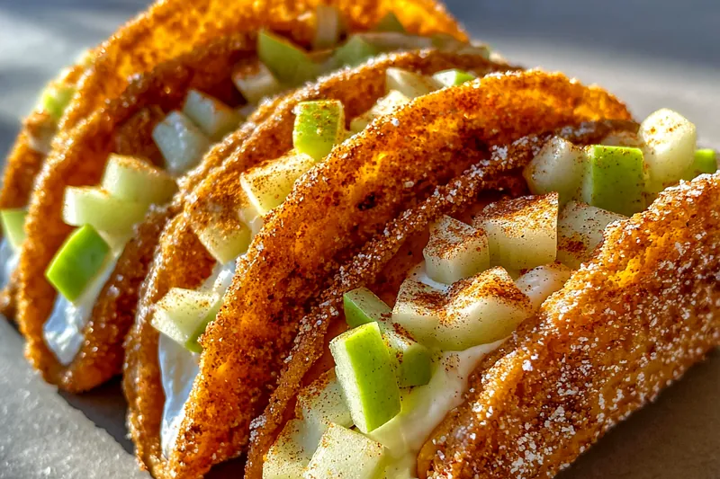 Fresh ingredients for Cinnamon Apple Cheesecake Tacos