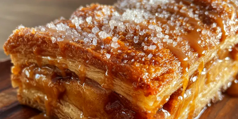 Delicious Cinnamon Apple Layered Pastry served on a plate