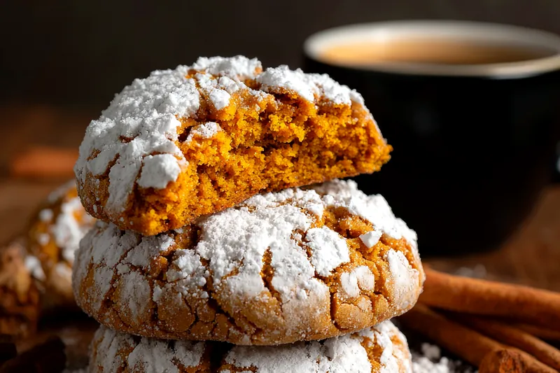 A set of ingredients for Cinnamon Crinkle Cookies including flour, sugar, butter, and cinnamon.