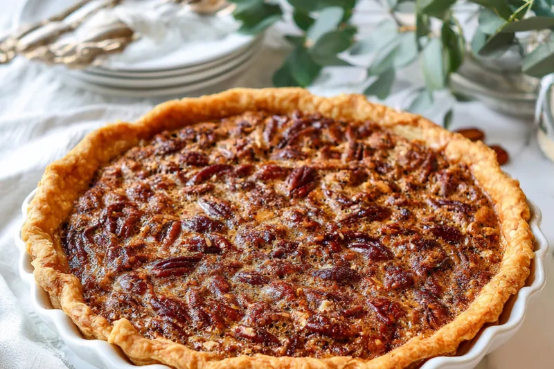 A variety of ingredients for cinnamon pecan pie, including pecans, sugar, and spices.