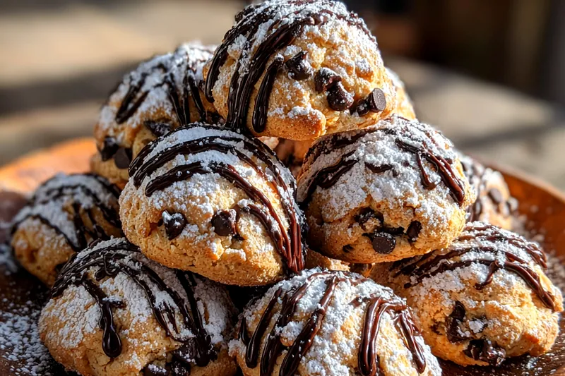 An array of ingredients needed to make Classic Cannoli Cookies, including flour, ricotta, and chocolate chips.