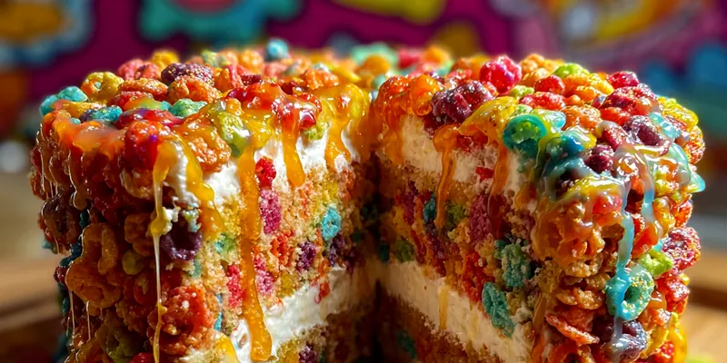 Colorful Cereal Cheesecake Delight