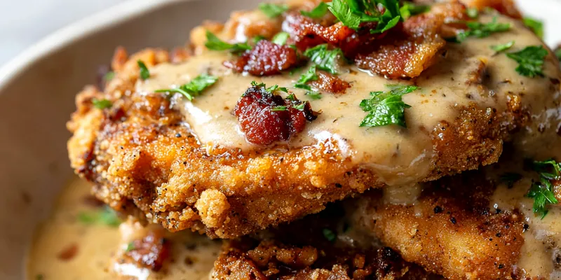 Country Fried Pork Chops Stacked