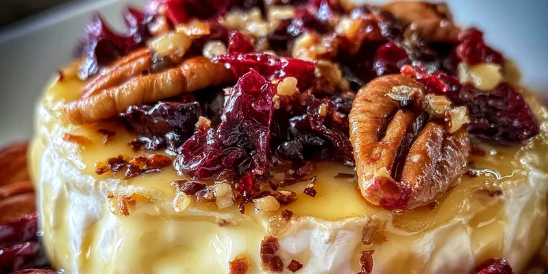 Cranberry Pecan Baked Brie with Honey Glaze