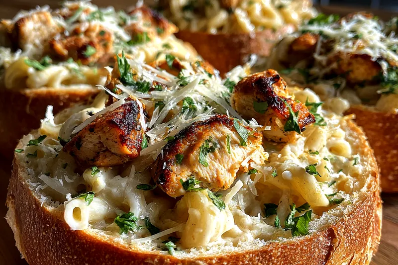 Fresh ingredients for Creamy Chicken Bread Bowls
