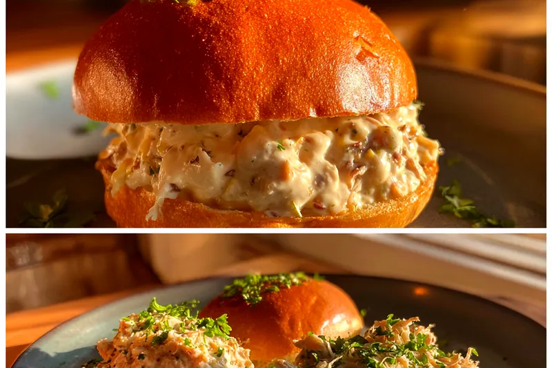 Cooking process for Creamy Chicken Sandwich Delight