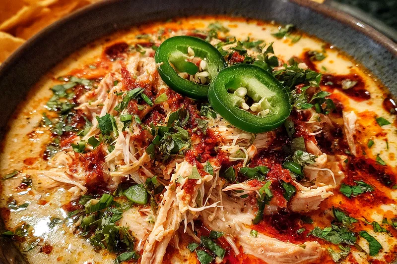 Cooking process for Creamy Jalapeño Chicken Chili