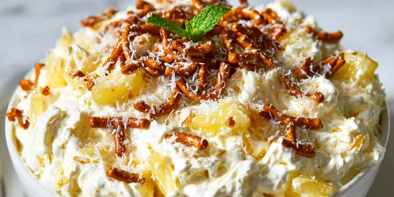 Creamy Pineapple Fluff Salad with Toasted Coconut