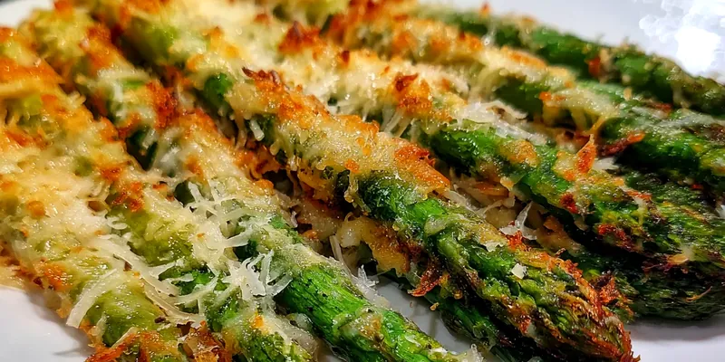 Crispy Asparagus Asiago Spears - Golden Baked Asparagus with Parmesan Coating